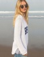 Fashion White Knitted Long-sleeved Blouse