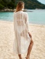 Fashion White Chiffon Lace Embroidered Sunscreen Shirt