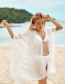 Fashion White Lace Chiffon Sunscreen Swimsuit