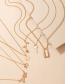 Fashion Silver Key Lock Butterfly Rose Letter Necklace Set