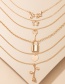Fashion Silver Key Lock Butterfly Rose Letter Necklace Set