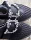 Fashion Black Diamond-studded Woven Shoes