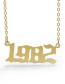 Fashion 1981-gold Stainless Steel Year Number Necklace