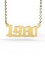 Fashion 1988-gold Stainless Steel Year Number Necklace