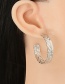 Fashion Silver Electroplated Geometric C-shaped Hollow Cross Earrings