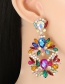 Fashion Color Geometric Drop Earrings With Diamonds