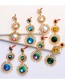 Fashion Yellow-green Geometric Diamond Round Earrings