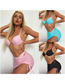 Fashion Pink Three-piece Solid Color Drawstring Swimsuit