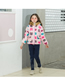 Fashion Flowers On White Children's Printed Plush Cap Quilted Jacket