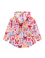 Fashion Rose Red Butterfly Print Waistband Hooded Kids Jacket