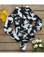 Fashion White Pollen Leaf On White Long Sleeve Printed Swimsuit