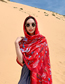 Fashion Red Printed Gauze Sunscreen Shawl