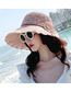 Fashion Pink (flower) Hollow Woven Lace-up Flower Straw Hat