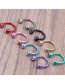 Fashion Pink Stainless Steel C-shaped Nose Nail Piercing Jewelry (single)