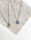 Fashion Blue Fritillary Titanium Steel Mother-of-pearl Face Love Necklace