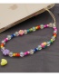 Fashion Qt-k210092a Color Beads Beaded Smiley Flowers Soft Ceramic Mobile Phone Lanyard