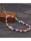 Fashion Qt-k210092a Color Beads Beaded Smiley Flowers Soft Ceramic Mobile Phone Lanyard