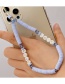 Fashion White 2 Love Soft Ceramic Glass Beads Mobile Phone Lanyard