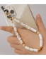 Fashion White 2 Love Soft Ceramic Glass Beads Mobile Phone Lanyard