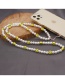 Fashion Yellow+white Imitation Pearl Smiley Beaded Mobile Phone Lanyard
