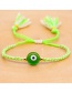 Fashion Dark Green Geometric Glass Eyes Braided Tassel Bracelet