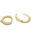 Fashion 12mm Gold-white Zircon Round Open Ear Ring Jewelry
