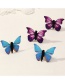 Fashion Purple Simulation Fabric Butterfly Earrings