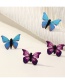 Fashion Blue Simulation Fabric Butterfly Earrings