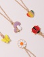 Fashion Golden Suit Mushroom Flower Love Necklace Set Of 5