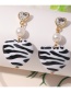 Fashion Ez3609 Black And White Geometric C-shaped Cow Pattern Earrings Earrings