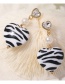 Fashion Ez3609 Black And White Geometric C-shaped Cow Pattern Earrings Earrings