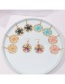 Fashion Khaki Hollow Flower Woven Tassel Earrings