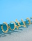 Fashion Golden Twist A19-4-1-5 Geometric Star Love Chain Earrings