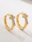 Fashion 21687-6 Heart-shaped A19-4-2-5 Alloy Geometric Diamond Cross Butterfly Earrings