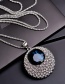 Fashion X020004 Crystal And Diamond Round Pendant Necklace