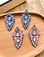 Fashion Pink Alloy Diamond Geometric Earrings