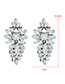 Fashion Light Blue Alloy Diamond Geometric Earrings