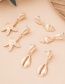 Fashion E022976 Metal Conch Shell Starfish Earrings