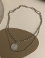 Fashion Silver Color Portrait Round Coin Double Chain Necklace