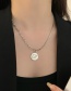 Fashion Silver Color Letter Round Plate Stitching Necklace