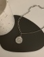 Fashion Silver Color Letter Round Plate Stitching Necklace