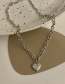 Fashion Silver Color Metal Love Chain Necklace