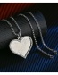 Fashion 3.0*60 Twist Chain Steel Color Zircon And Diamond Heart-shaped Twist Chain Necklace