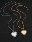 Fashion 3.0*70 Square Pearl Steel Color Double Layer Micro Diamond Love Heart Twist Chain Necklace