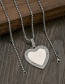 Fashion 3.0*70 Square Pearl Gold Double Layer Micro Diamond Love Heart Twist Chain Necklace