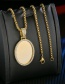 Fashion 3.0*70 Square Pearl Gold Oval Micro Diamond Twist Chain Necklace