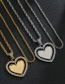 Fashion 3.0*70 Square Pearl Steel Color Rotating Love Heart Micro-inlaid Zircon Twist Chain Necklace