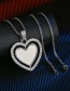 Fashion 4.0*70 Twist Chain Steel Color Rotating Love Heart Micro-inlaid Zircon Twist Chain Necklace