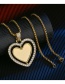 Fashion 3.0*70 Square Pearl Gold Rotating Love Heart Micro-inlaid Zircon Twist Chain Necklace
