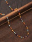 Fashion Style 2 Stainless Steel Colorful Rice Bead Necklace